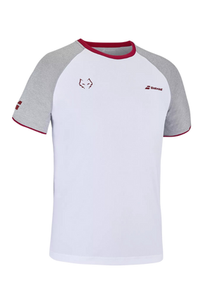 Babolat Crew Neck Tee Juan Lebron Hvid/Grå/Rød