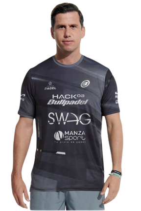 Bullpadel spiller T-shirt - Paquito Navarro - Sort / Grå