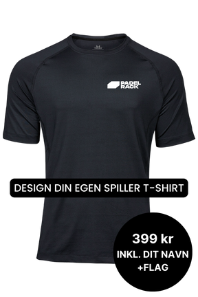 Lav din egen spiller t-shirt med navn og flag - Sort